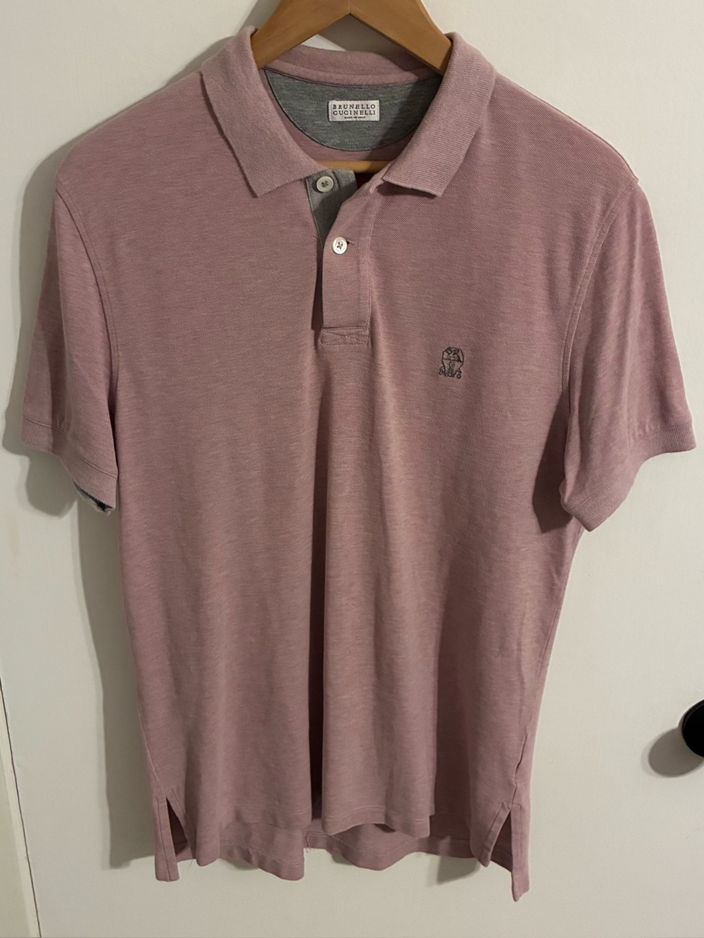 Brunello Cucinelli Men's Dusty Pink Polo